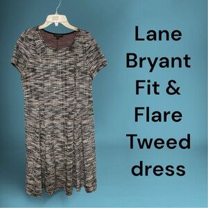 Lane Bryant Fit & Flare Tweed Dress, Size 14/16